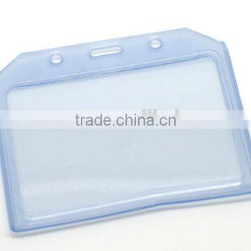 Blue Horizontal Plastic Business Working Card ID Card Badge Holder for Office Use