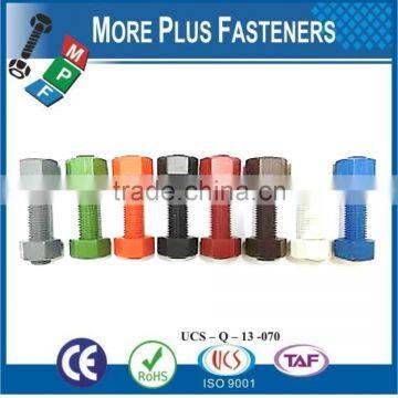 Made In Taiwan Stainless Steel Xylan Coated Colored Stud Bolts With Hexagon Nuts photo-3