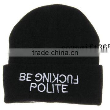 Winter Hip Hop Cuff Hat Knitted Warm Beanie Cap