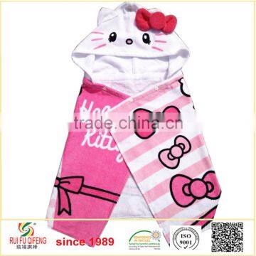 Custom reactived printing hoooded towel for children