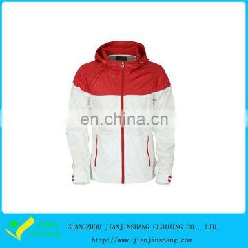 Sexy Fitness 100% Nylon Waterproof Full Zip Hood Jackets In Bright Red