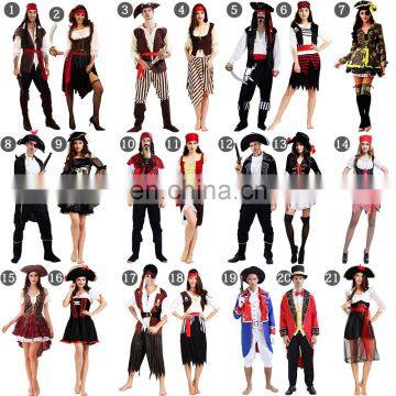 In stock cheap couple halloween pirate costume