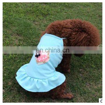 Cotton Dog Dress Strawberry Print Teddy Costume Summer Adorable Pet Clothes Cat Lady Skirt With Shoulder-straps photo-2