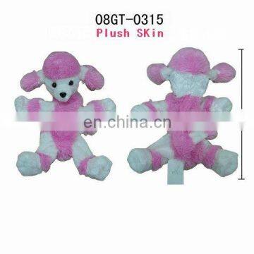 Plush Poodle Skin White and Pink Pretty DIY Toy Unfilling Stuffed by Yourself
