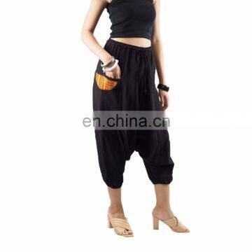 NAPAT Wholesale India Lady Women Casual Yoga Harem Pants Solid Color with woven Trousers