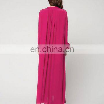 T-D076 New Design Muslim Loose Chiffon Elegant Dress For Mature Woman photo-6
