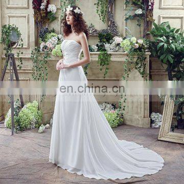 Wholesale Strapless Lace-Up Beaded Chiffon Wedding Dresses SQS035 photo-2