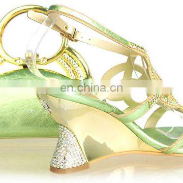 2014 latest desgn matching green shoes and bags