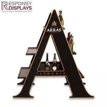 A Character Wine 3D Display Stand Two-sided Acrylic And Wood Cell Floor Display photo-2