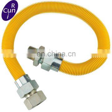 Yellow PVC coated Stainless Steel Flexible Gas Pipe