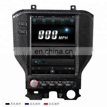 10.4 inch android vertical screen carbon fiber car multimedia GPS navigation car radio player for Ford Mustang