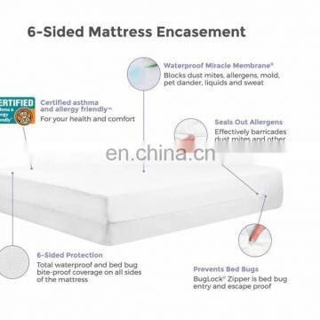 Waterproof Bed Bug Proof Zippered Mattress Protector Encasement With Knitted Fabric photo-5