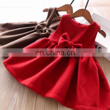 Girls on sale in autumn and winter 2 colors into bow tie pure color children's vest skirt