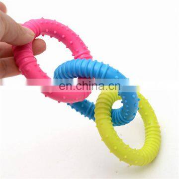 Thread Three-link Three-color Ring Chew Dog Toy Bite-resistant Dog Chew Toy Pet Tpr Toy photo-2