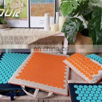 Harbour Natural Linen Large Orange Acupressure Massage Mat and Pillow Set