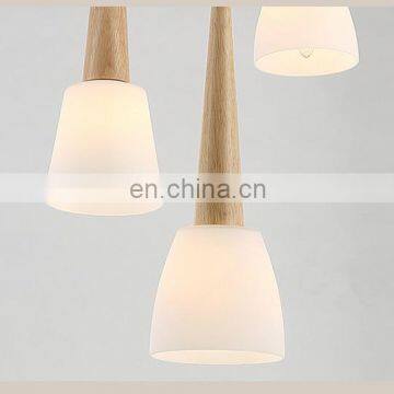 Modern Simple Wood Lampshade Kitchen Ceiling Pendant Lights photo-3