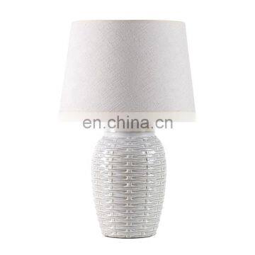 New Design of Rattan Pattern Ceramic Desk Lamp for Indoor Room photo-5