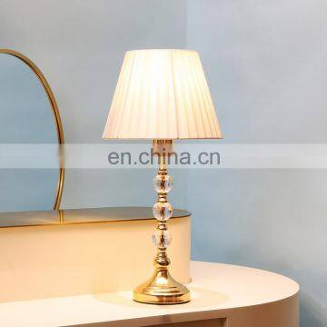 Elegant Crystal Decorative Design Modern Bedroom Metal Night Lamp for Bedside photo-3