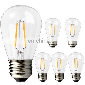 6pcs Pack Durable Clear Glass Warm White 2700k String Lights LED Filament Bulbs