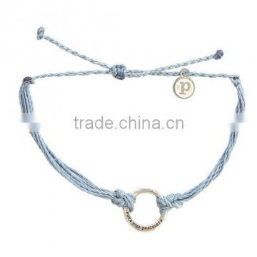 Fashion Gray String Cross Bracelet Connected Gold Ring for Girl photo-3