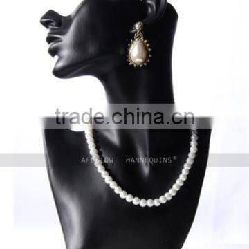 Dispaly Jewelry/ Hat /scarf Mannequin Head,Female Abstract Head Mannequin,Fiberglass Woman Mannequin Head,Cheap Black Head H1081 photo-3