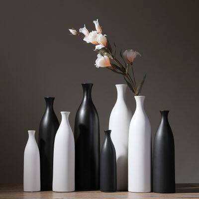 Matte Large Black And White Modern Simple Style Fashion Ceramic For Home Soft Decoration