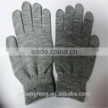 Wholesale acrylic five fingers knitted touch gloves