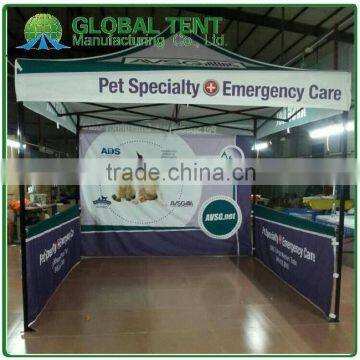 Custom Print Pop Up Tent 3x3m ( 10ft X 10 ft), printed canopy & valance, back wall&2 half side walls