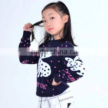 100% cotton girl sweater with long sleeve