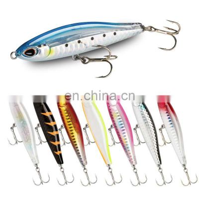 8cm 16g 10 colors 3D High Simulation  eyes Saltwater Fish Baits with Treble Hooks Sinking Pencil Bait Fishing