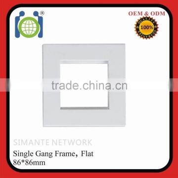 UK 86*86mm 1 Gang rj11 rj45 Smooth Flat Surface Frame wall plate