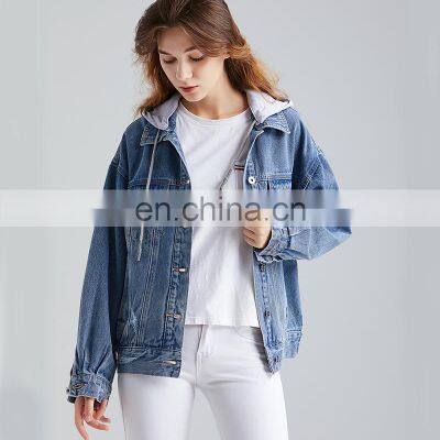 Factory Stock Lot Women Denim Jacket Good Quality Jean Jackets Hooded Ladies Fashion Tops photo-2