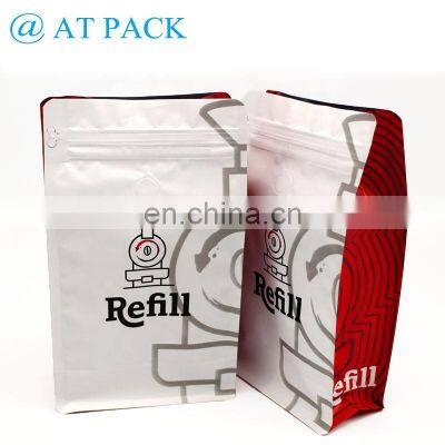 High quality custom printed matte white coffee bag bottom pouch