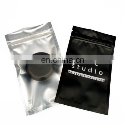 China supplier custom bag with logo frosted ziplock bag one side clear plastic packaging