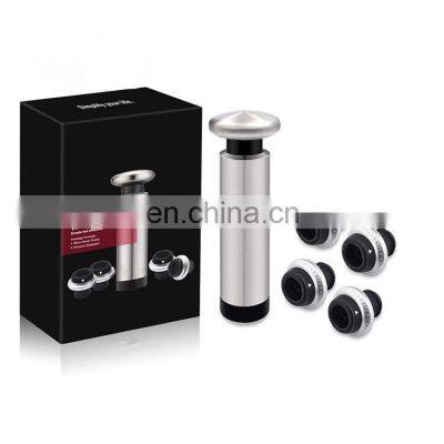 SS Custom Leakproof Pump Reusable Sealer Silicone Vacuum Cork Wine Bottle Stopper photo-2