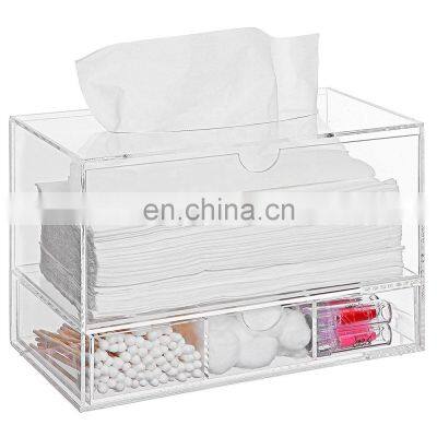 Hot Selling Bathroom Acrylic Face Towel Tissue Cotton Swab Box Storage Organizer