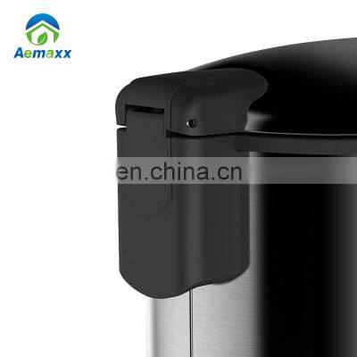 Оптовая кухонная внутренняя нержавеющая металлическая мусорка с тонкой крышкой и педалью, с мягким закрытием photo-4