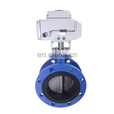 COVNA DN200 8 inch PN16 24 Volt EPDM Rubber Seat Double Flange Connection Ductile Iron Motor Operated Butterfly Valve