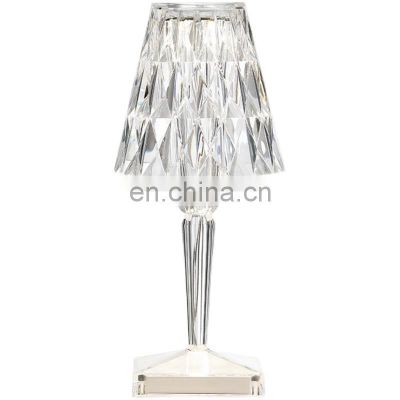 New Crystal Rechargeable Table Lamp Warm Romantic Home Hotel Restaurant Touch Desk Lights