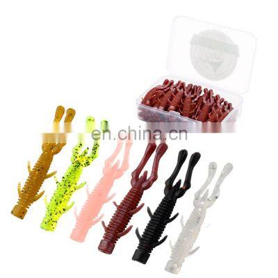 JOHNCOO 60mm 1.6g 30pcs Pesca Isca Artificial Wobblers Attractive Fish Soft Worm Soft Shrimp Fishing Lure