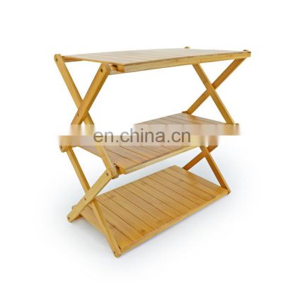 Modern wooden bamboo foldable shoe shelf racks storage cabinet organizer living room furniture stand online for home