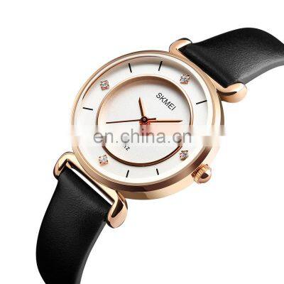 Wholesale Skmei 1330 Elegant Fashion Japan Movement Stainless Steel Wristwatch Fancy Leather Quartz Watch