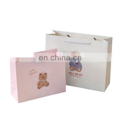 Luxury Fashion Custom Design Logo Printing Wholesale Eco Friendly Shopping Packaging White Cardboard Paper Bags with Handle