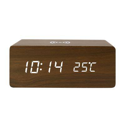 Desktop Aux Usb Connection Portable Wireless Blue Tooth BT 2 in 1 Alarm Clock Speaker photo-3