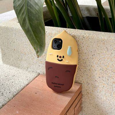 Cartoon Cute 3D Small Potato Silicone Shockproof Protective Phone Cover Case For IPhone 11 12 13 14 15 Pro Max photo-3