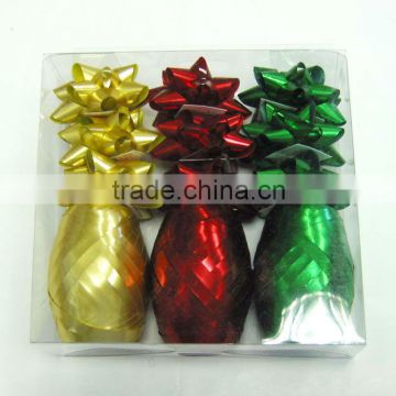 Newest Style Per-make Holographic Star Bow Ribbon Flower Bow and Ribbon egg for gift packing festival decorative