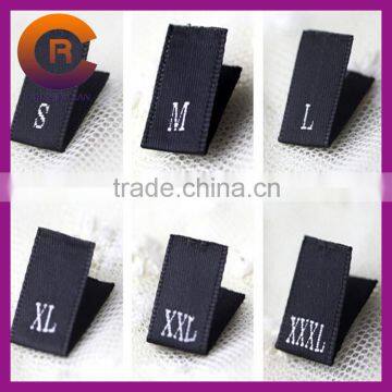 Black ribbon white logo printed custom cheap size washing labels