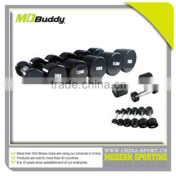 black painted steel dumbbell