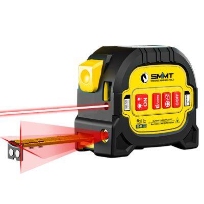 60m Muti-fuction CE Approved 3-in-1 Rechargeable Laser Tape Measure With 5m Autolock Measuring Tape for Construction