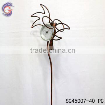 hot sell rusty metal garden rooster decoration stake